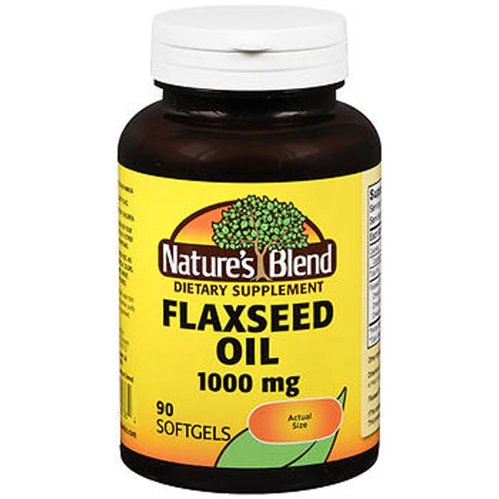 Óleo de linhaça da mistura da natureza 1000mg Gelcaps 90 Ct