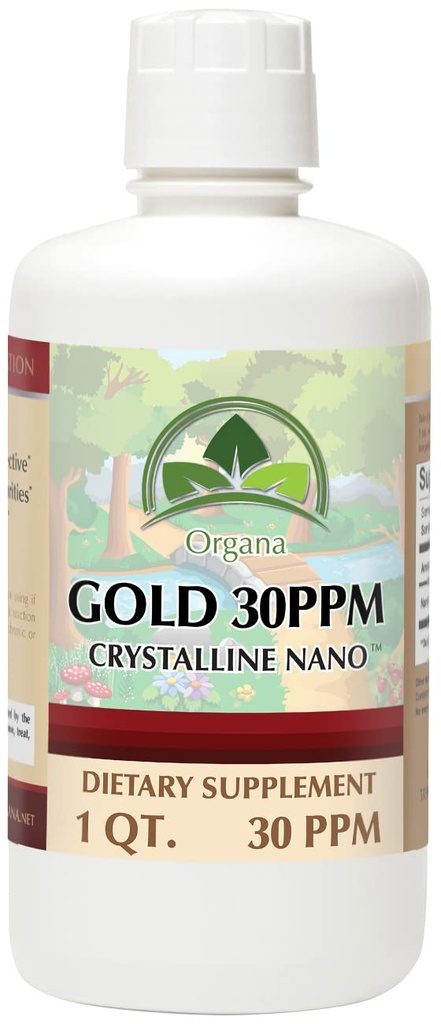 Organa Puro Cristalina Liquid Gold Supplement - 30 PPM - Mineral Colóide 32 Once