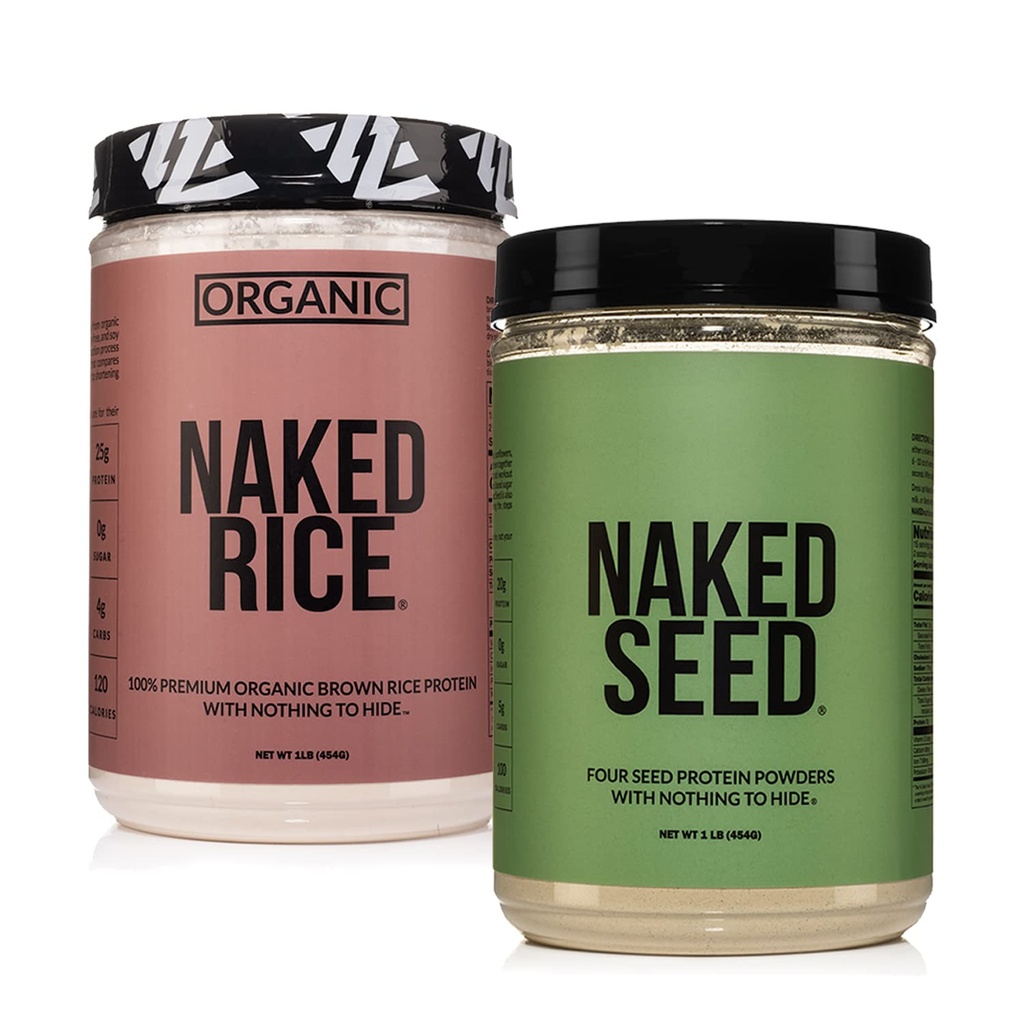 Sementes do pacote de proteína Vegan NAKED e arroz 1LB