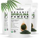 Orgânicos círculo da Terra Spirulina em pó, Kosher, cru e não-irradiado □ Pure Vegan Protein □ Premium Superfood, alta em aminoácidos e antioxidantes - 4 Onça (3 embalagens)
