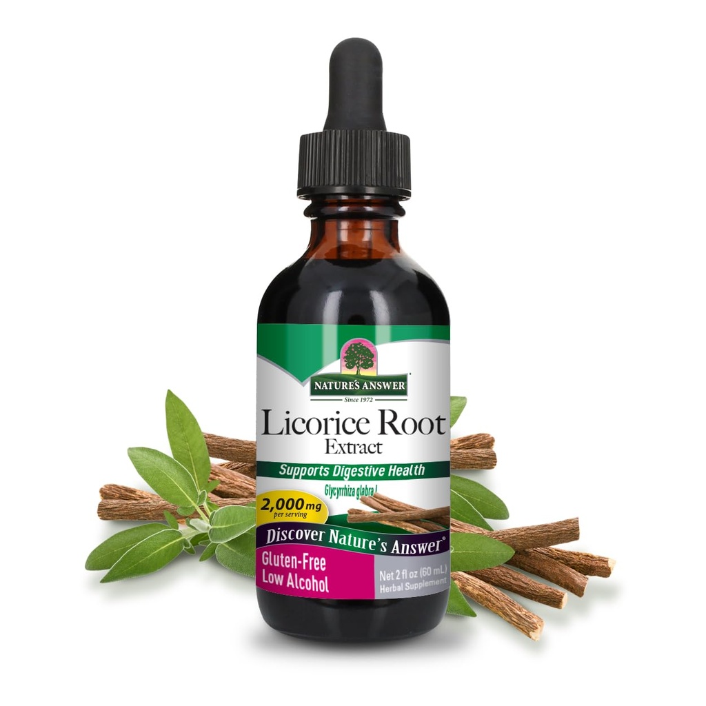 Resposta da natureza Alcaçuz Root Supplement 2000 mg 2oz Low-Alcohol Extract □ Apoia a Digestão □ Promove a função respiratória