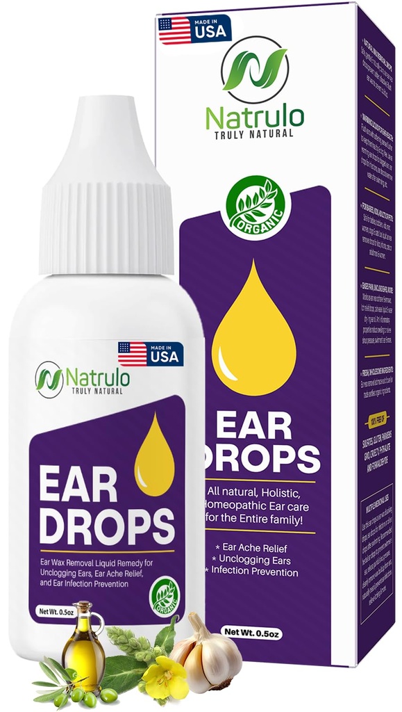 Gotas de ouvido naturais para a infecção do ouvido – Eardrops homeopáticos para adultos, crianças, bebê, e animais de estimação – Alivia dores de ouvido, ouvido de nadador, & Loosens Wax – Crianças Safe Ear Health Made in USA