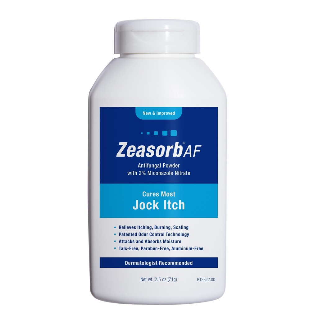 Zeasorb AF Jock Coceira pó, Super Absorvente, Escala, & Alívio Queimado, 2,5 Oz