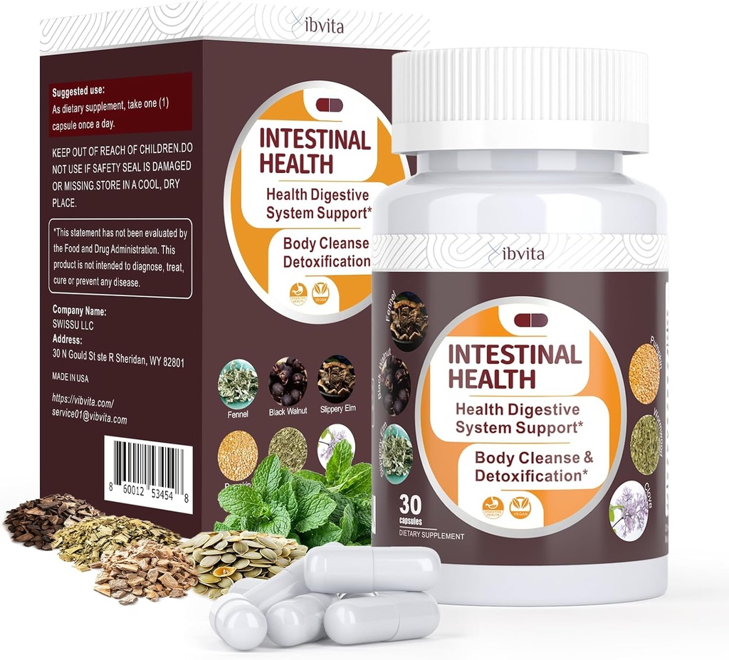Gut Health Cleanse Detox Cápsulas - Limpador intestinal com Wormwood, Black Walnut, Bolbo de Alho, Clove Suporte Colon Cleanser & Sistema de Digestão para Mulheres e Homens, 30 Caps