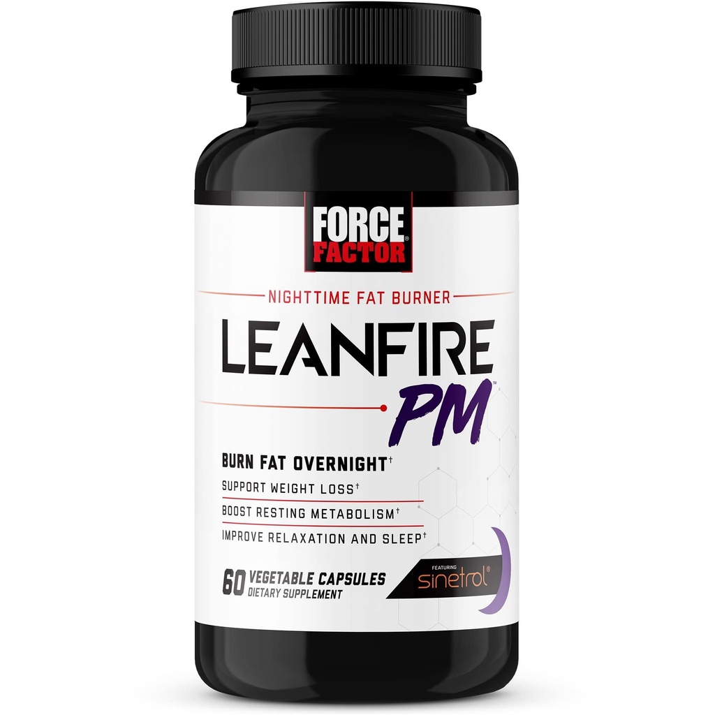 Força Fator LeanFire PM peso perda pílulas para mulheres e homens, queimador de gordura e overnight peso perda pílulas para queimar gordura, aumentar o metabolismo, melhorar o sono, fórmula poderosa para resultados incríveis, 60 cápsulas