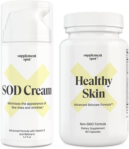Pacote: Superóxido de SOD Dismutase Creme facial e saudável pele anti-envelhecimento Suplemento