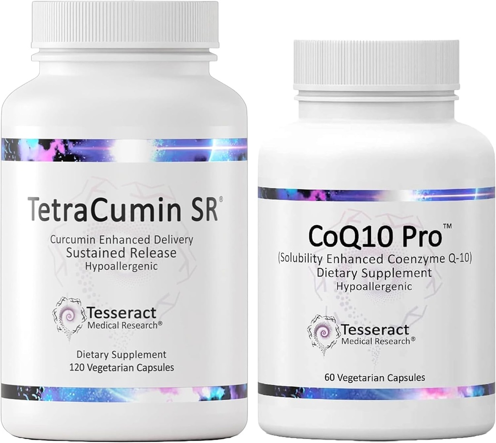 Tesseract Medical Research Body Repair com Vitality Boost, suplemento de suporte conjunto, liberação sustentada e coenzima Q10 Suplemento antioxidante para a saúde ideal