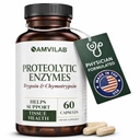 Enzimas proteolíticas - Trypsin & Cymotrypsin - Reduz Edema & Inflamação de Lesão Tecidular - Suporta Digestiva, Tecido & Saúde Imune - Imune Boost de Recuperação - Suplemento dietético -60 Cápsulas
