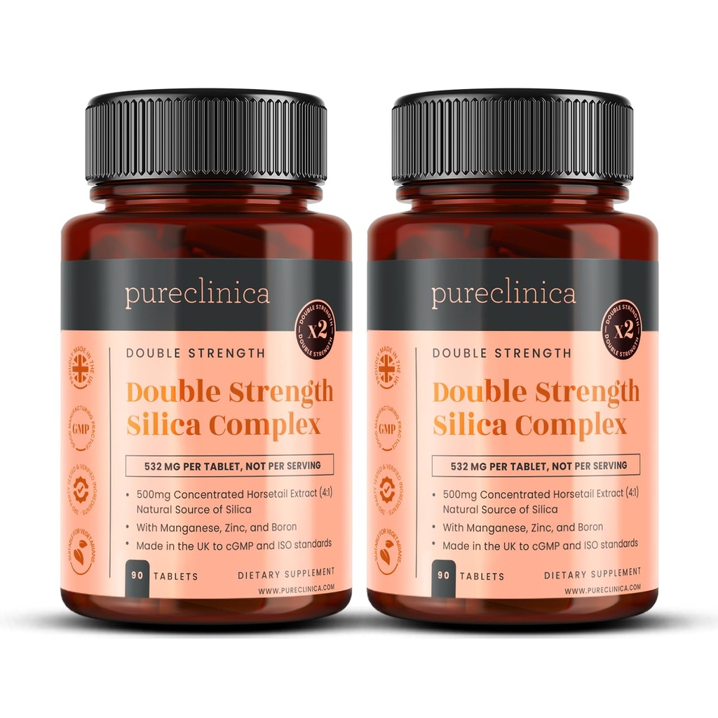 Complexo de Sílica de dupla resistência – 6 meses de fornecimento! (2000mg Horsetail Extract x 180 comprimidos(2 garrafas de 90))