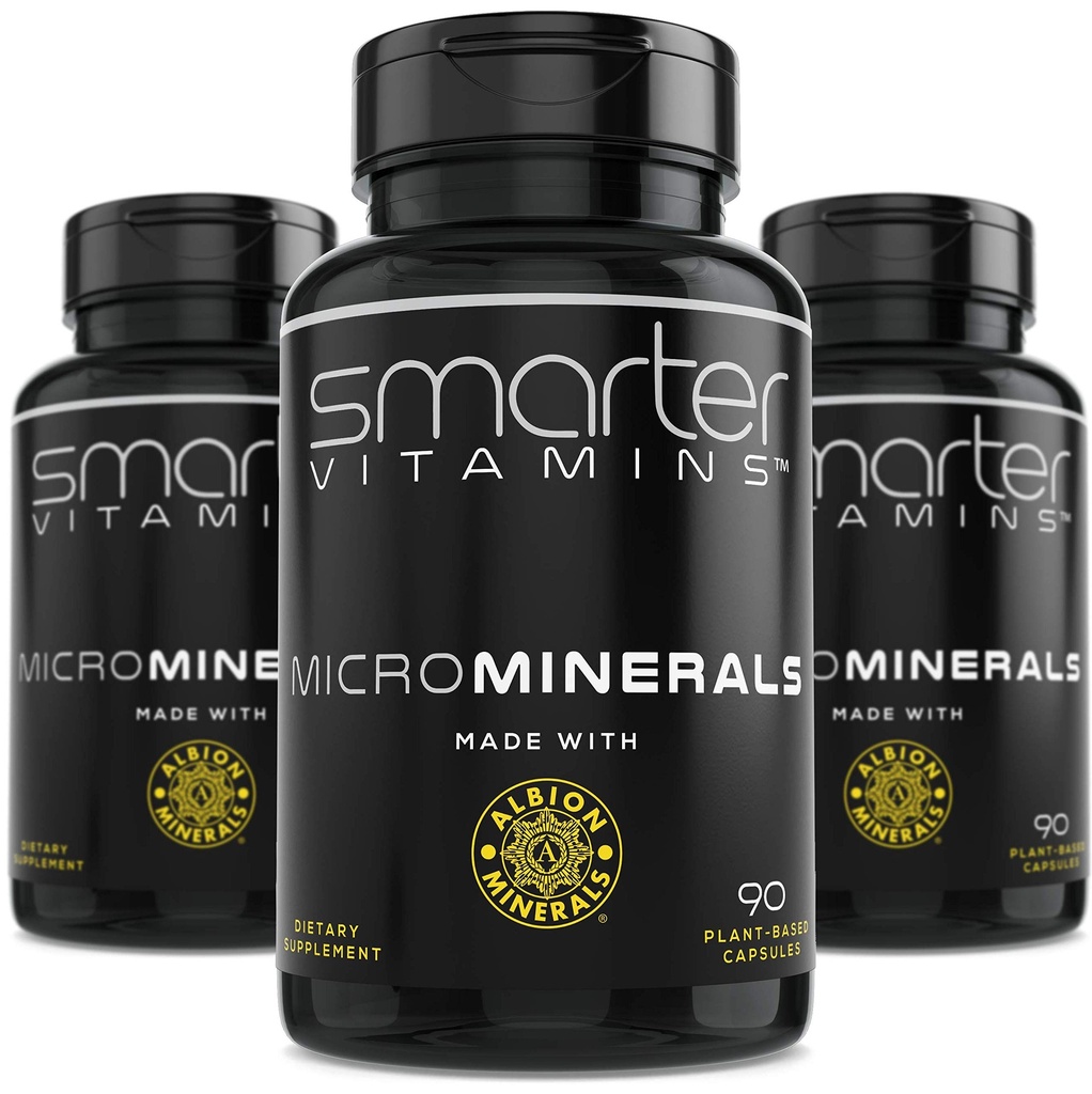 (3 Garrafas) 15mg Glicinato de zinco de Albion® 6 Essential Trace Bisglicinato Mineral, Manganês, Borão, Crómio, Selênio, Molibdênio Suplemento 90 Cápsulas Vegan Baseadas em Planta