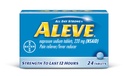 Comprimidos de Aleve com Naproxeno Sódio, 220 mg (AINE) Reliever/Fever Reducer, 24 Contagem, Azul
