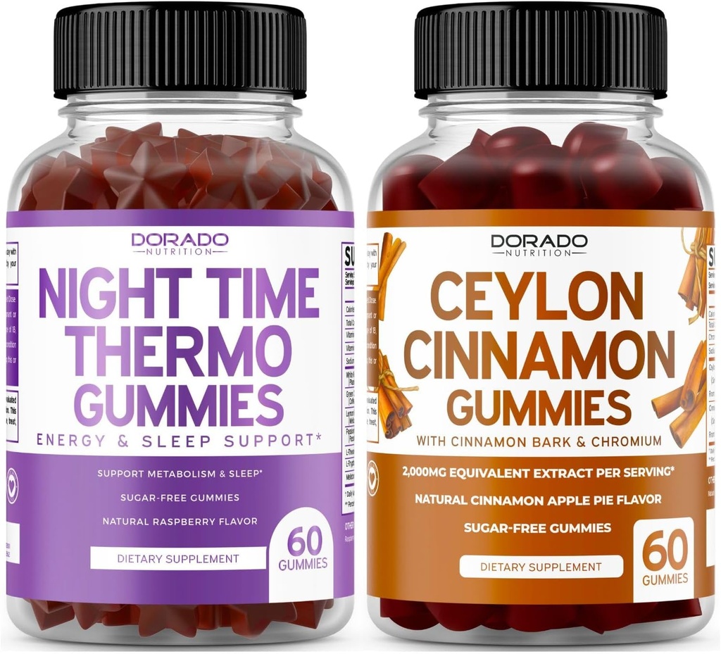 Hora da noite Queimador de gordura (60 chicletes) Perda de peso & Metabolismo Framboesa saborosa Melatonina Suplemento e Ceilão Canela (60 Cápsula) Digestão Global Wellness Support Supplement - Vegan & Made in USA