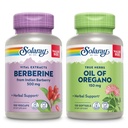 SOLARAY Berberine e óleo de Orégano Bundle - Berberine HCl de Indian Barberry Plus Orégano Oil Supplement for Powerful Wellness Support - 100 VegCaps / 120 Softgels