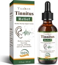 Alívio de zumbido Yuaben para orelhas de toque, gotas de ouvido para orelhas entupidas e alívio de toque de ouvido, ingredientes naturais