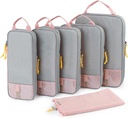 BAGSMART 6 Set /4 Set/2 Set Compression Packing Cubes para viagem, Sacos de bagagem leve Organizador, Sacos de poupança espacial durável Essentials viagem