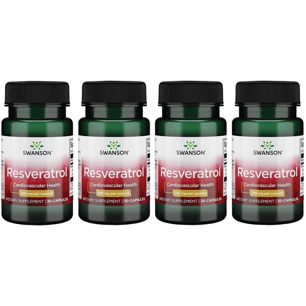 Swanson Resveratrol 100 100 miligramas 30 cápsulas (4 embalagens)