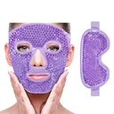 ZNÖCUETÖD Cooling Ice Face Eye Mask for Reducing Puffiness, Bags Under Eyes,Sinus,Redness,Reliance da dor,Círculos escuros, Enxaqueca,Pacote quente/frio com suporte macio de pelúcia (Purple(1* Máscara de olho +1* Máscara de rosto))