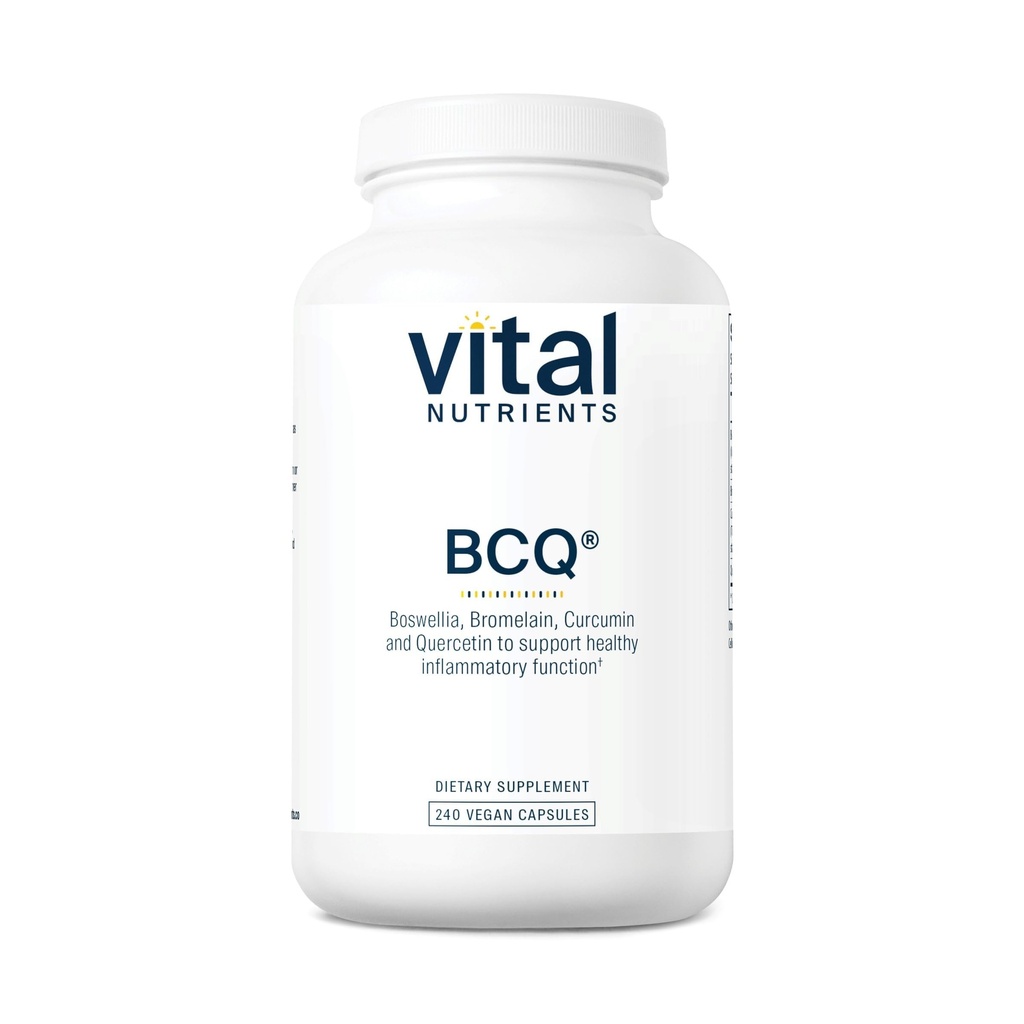 Nutrientes Vital BCQ □ Vegan Boswellia, Bromelain, Curcumin & Quercetin Supplement □ Suplemento de suporte conjunto Suporta Sino & Saúde Digestiva □ Glúten, Lacticínio, Soja Grátis 240 Cápsulas