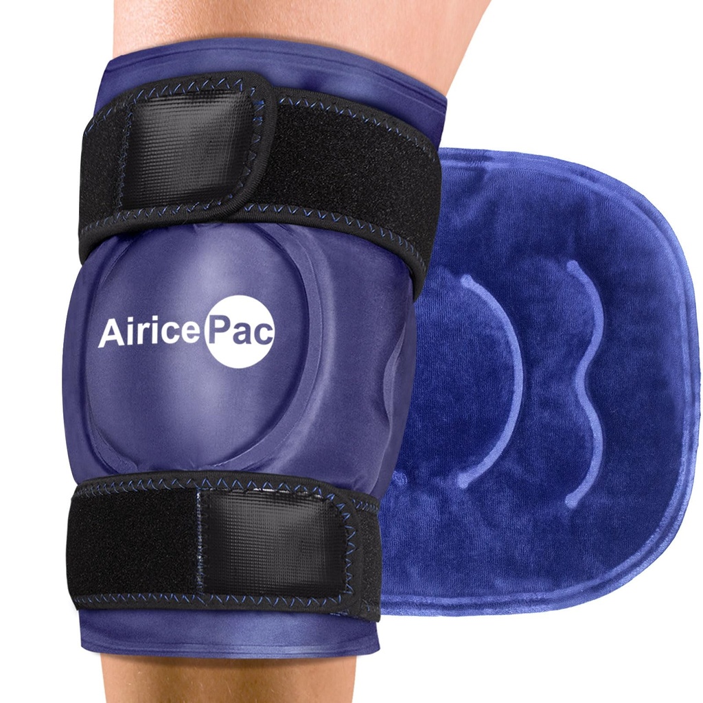 Pacote de gelo para alívio da dor do joelho, Reusable Gel Ice Wrap para lesões, Inchaço, Cirurgia de substituição do joelho, Terapia com compressão fria para artrite, Meniscus Tear e ACL, Azul