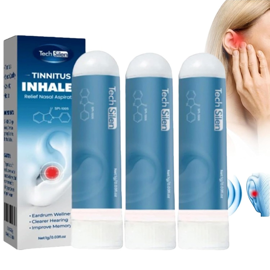 Techsilen para Tinnitus, Techsilen Tinnitus Inhaler, Tinnitus Inhaler, Tinnitus Alief para Ringing Ears, Echoase Tinnitus Inhaler (3 pcs)