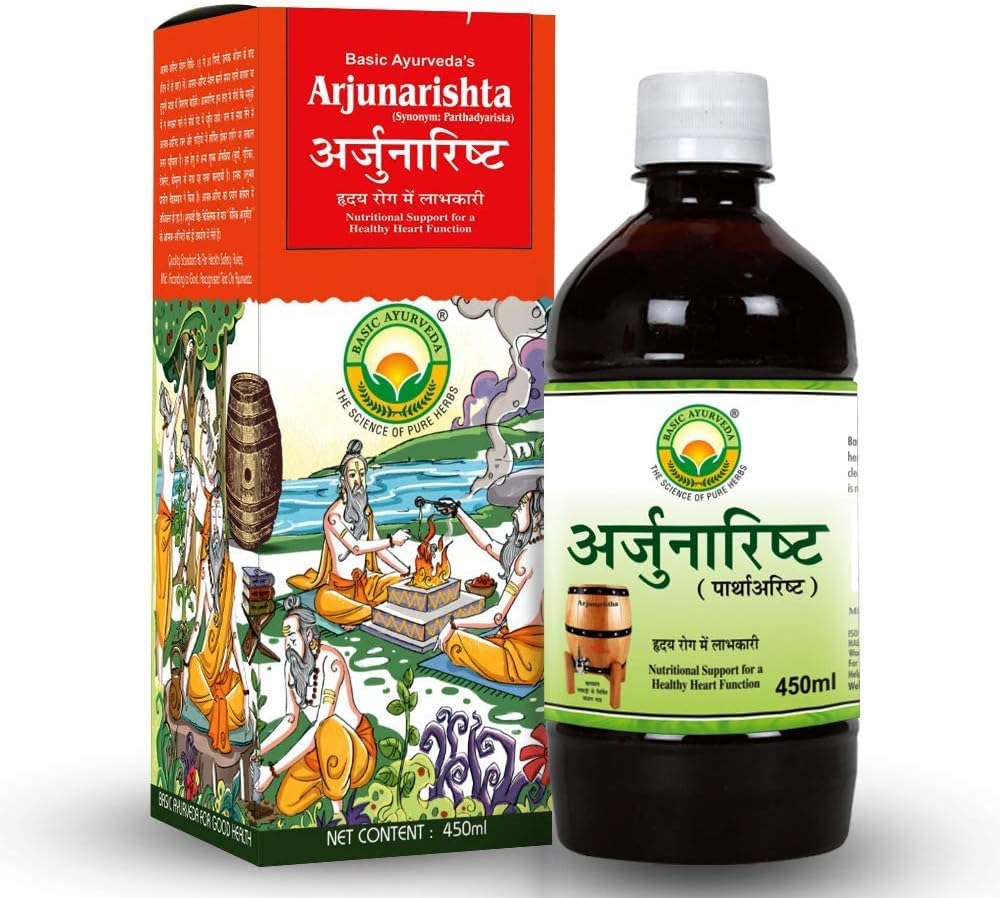 THRU Arjunarishta Xarope de 450ml; Hipertensão; Problema no peito; Manter o nível de colesterol; Tônico do coração de ervas; Melhorar a saúde do estômago