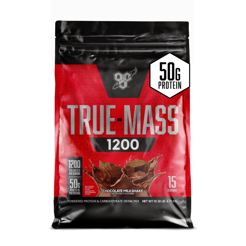BSN VERDADEIRA-MASSA ganho de peso, massa muscular Gainer Protein Powder, Chocolate Milkshake, 10,38 libras (Package May Vary)