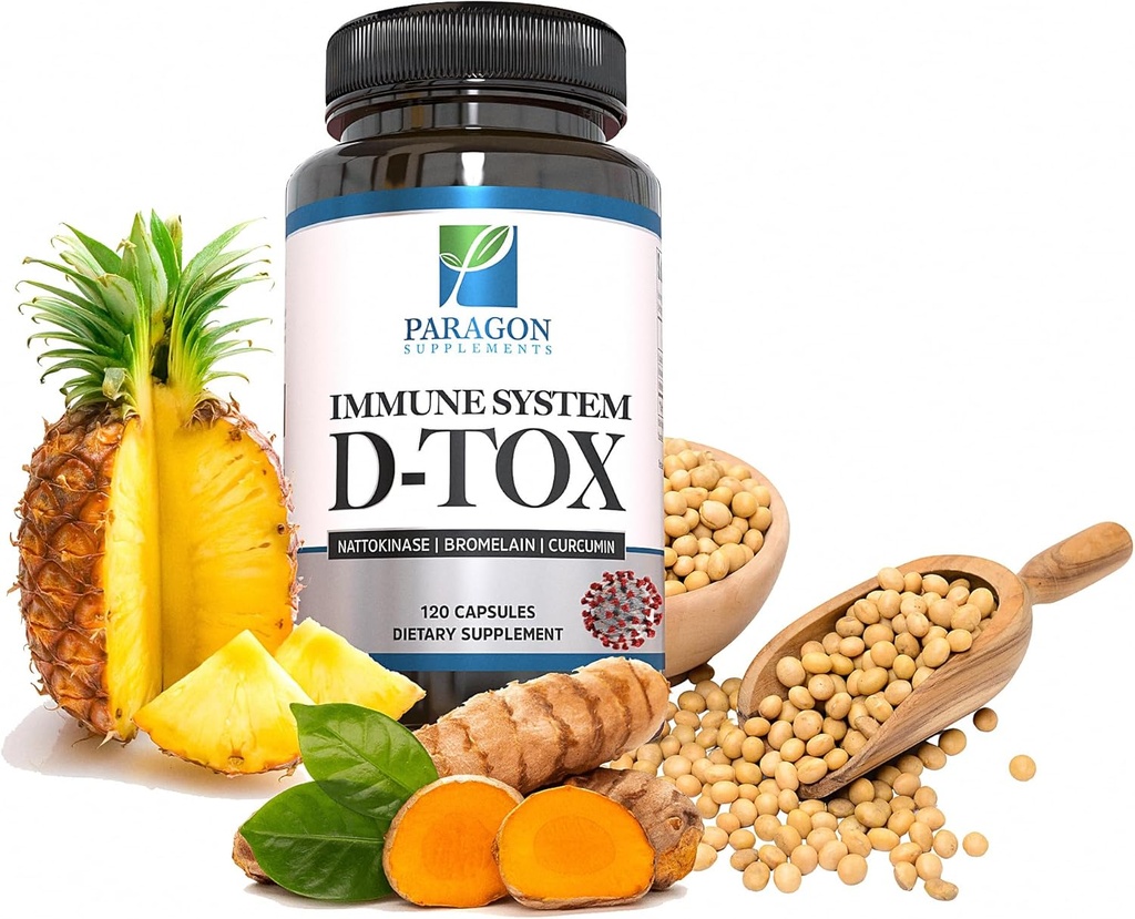 Retirada de proteína Spike - Fórmula original de Detox Spike com Nattokinase, Bromelaína & Curcumina - 3-em-1 Imune System Supplement - Non-GMO, Vegan, Gluten-Free - Made in USA - 120 Cápsulas (30 fornecimento dia)