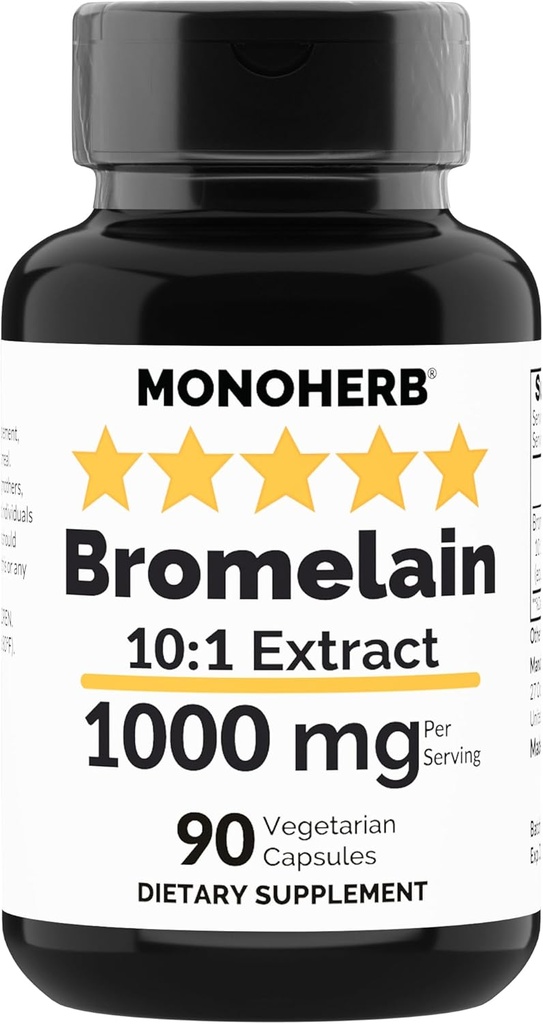 MONOHERB Bromelain Extract 1000 mg - 90 Cápsulas Vegetarianas