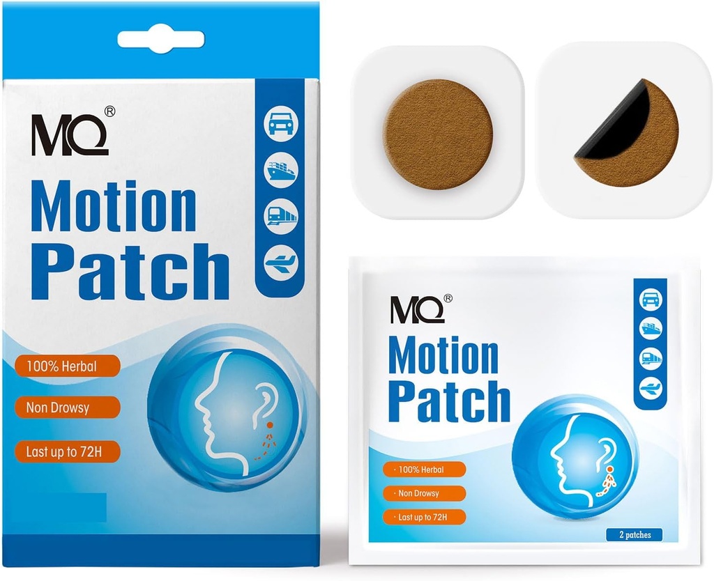 MQ Motion Sickness Patch, 40 Contagem, Não Drowsy Sea Sickness Patches atrás da orelha para viagem de cruzeiro, Waterproof carro Sick Patches Atuação rápida e longa última 72H