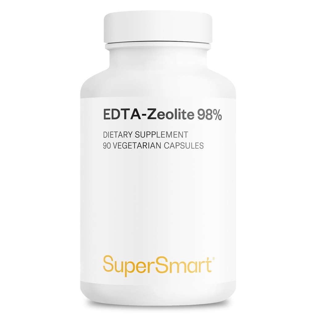 Supersmart - EDTA Zeolite 98% (Formula Avançada) - com Cardo de Leite & Salsa - Suplemento de Alta Potência - Made in USA - Non-GMO & Gluten Free - 90 Cápsulas Vegetarianas