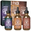 Viking Revolution Beard Oil for Men 3 Pack - Natural Mens Beard Oil Variety Set - Sandalwood, Pine and Cedar, Clary Sage Scents - Beard Condicionamento e Hidratação para uma Barba Saudável (3 Pack, 1 onças)