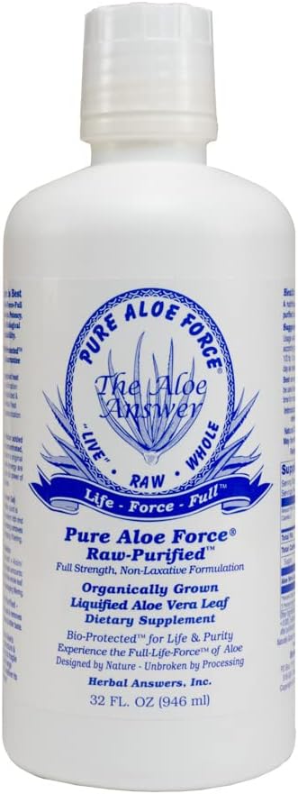 HERBAL RESPOSTAS Aloe Force - Puro Aloe Vera Suplemento dietético, 32 onças