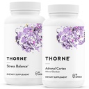 THORNE - Pacote de Suporte Adrenal - Equilíbrio de Estresse e Cortex Adrenal Combo - Equilíbrio de Estresse e Cortex Adrenal - 30 a 60 Servões