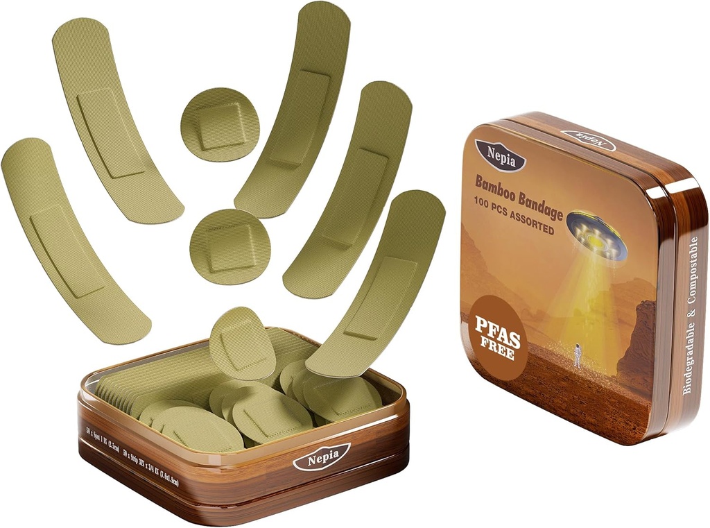 Nepia Hypoallergenic Bamboo Tecido Variado Formas Bandagens .PFAS Free & Latex Free .