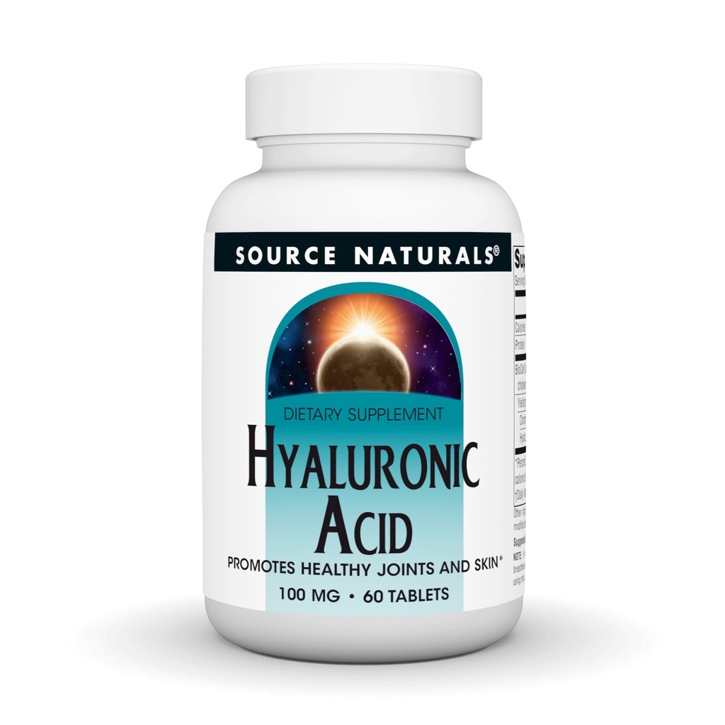 Naturals de origem Ácido hialurônico, promove articulações saudáveis e pele*, 100mg - 60 comprimidos