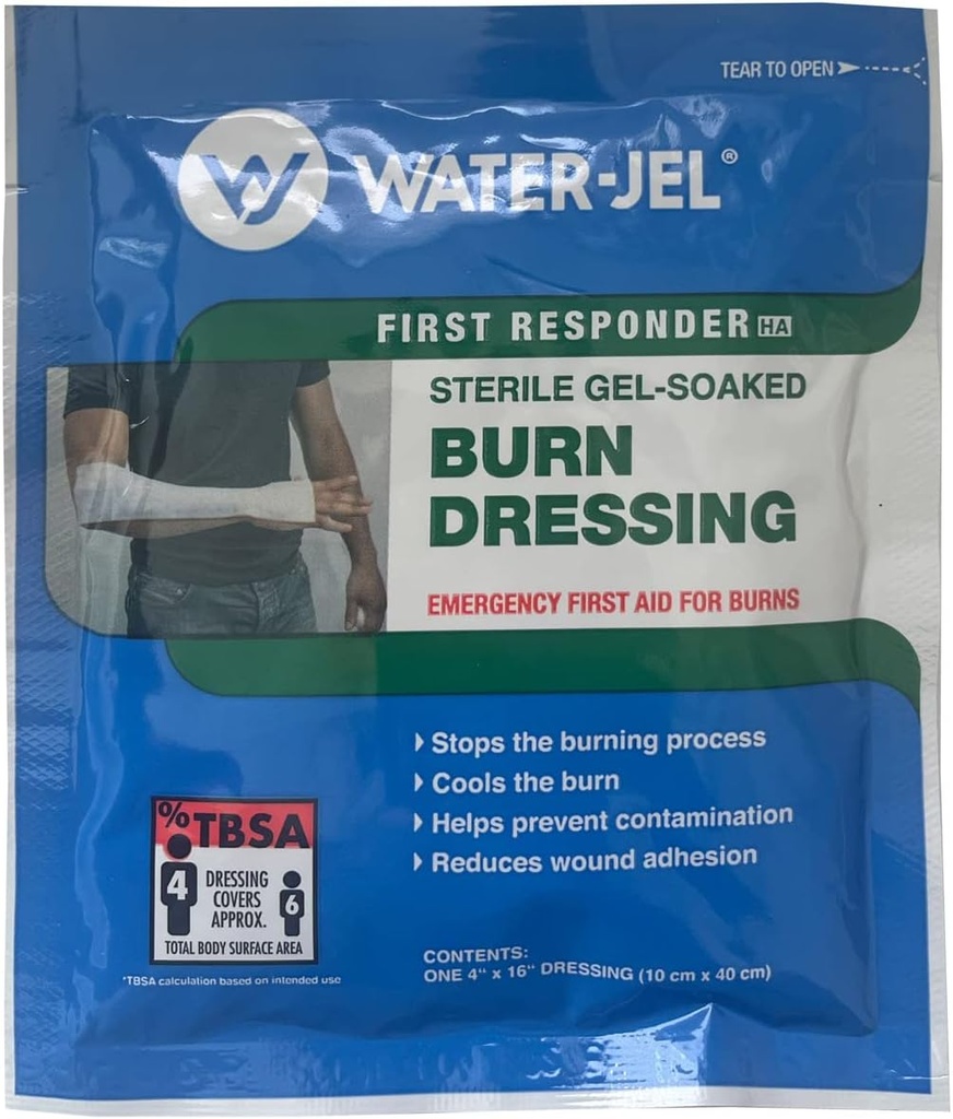 Água Jel Burn Dressing, estéril 4 X 16 de Resgate Essentials