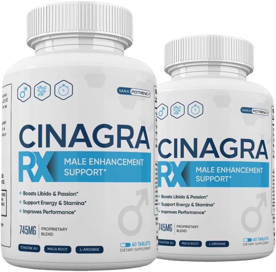 (2 Pack) Cinagra RX comprimidos para homens, Cinagra RX suplemento Fórmula avançada, 120 contagem
