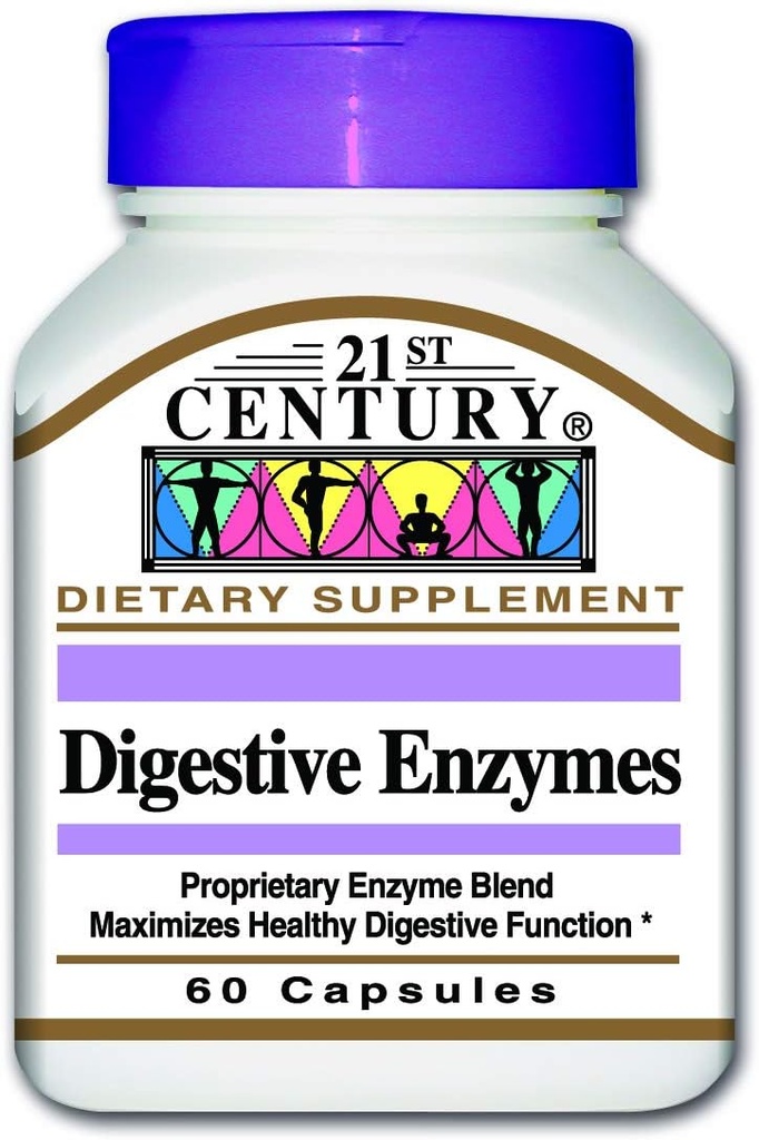 Cápsulas de Enzimas Digestivas do século XXI, 60 Count (Pack of 2)