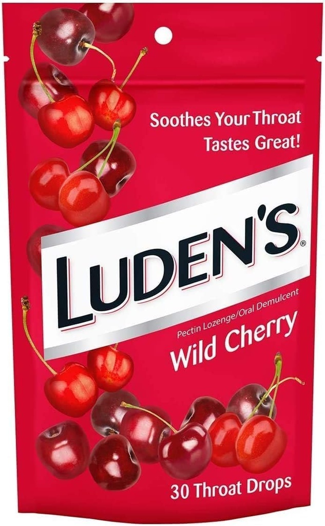 Garganta de Luden Gotas Cereja Selvagem 30 Gotas (3 PACK)