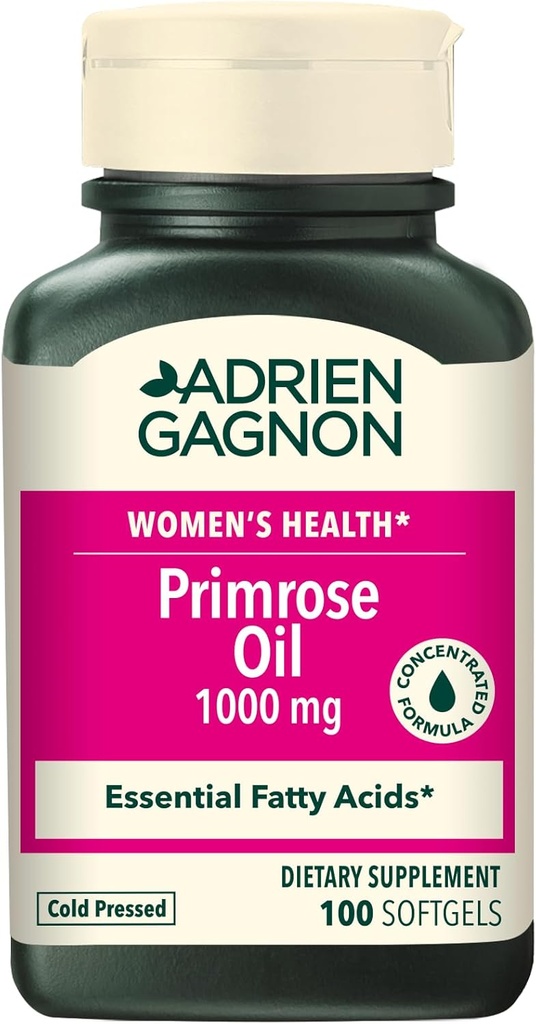 Adrien Gagnon - Evening Primrose Oil 1000 mg, para Síndrome Pré-Menstrual - 100 Contagem