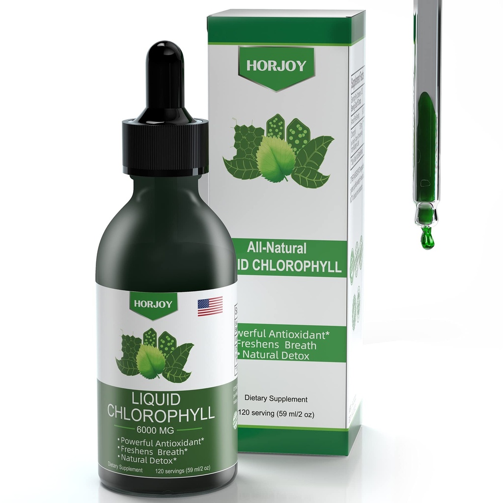 Chlorophyll Liquid Drops - 100% de energia natural impulsionador e apoio imunológico - Desodorante interno e desintoxicação - Altitude alívio da doença - rápida absorção, Vegan & não-GMO - 120 Servings (Pacote de 1)