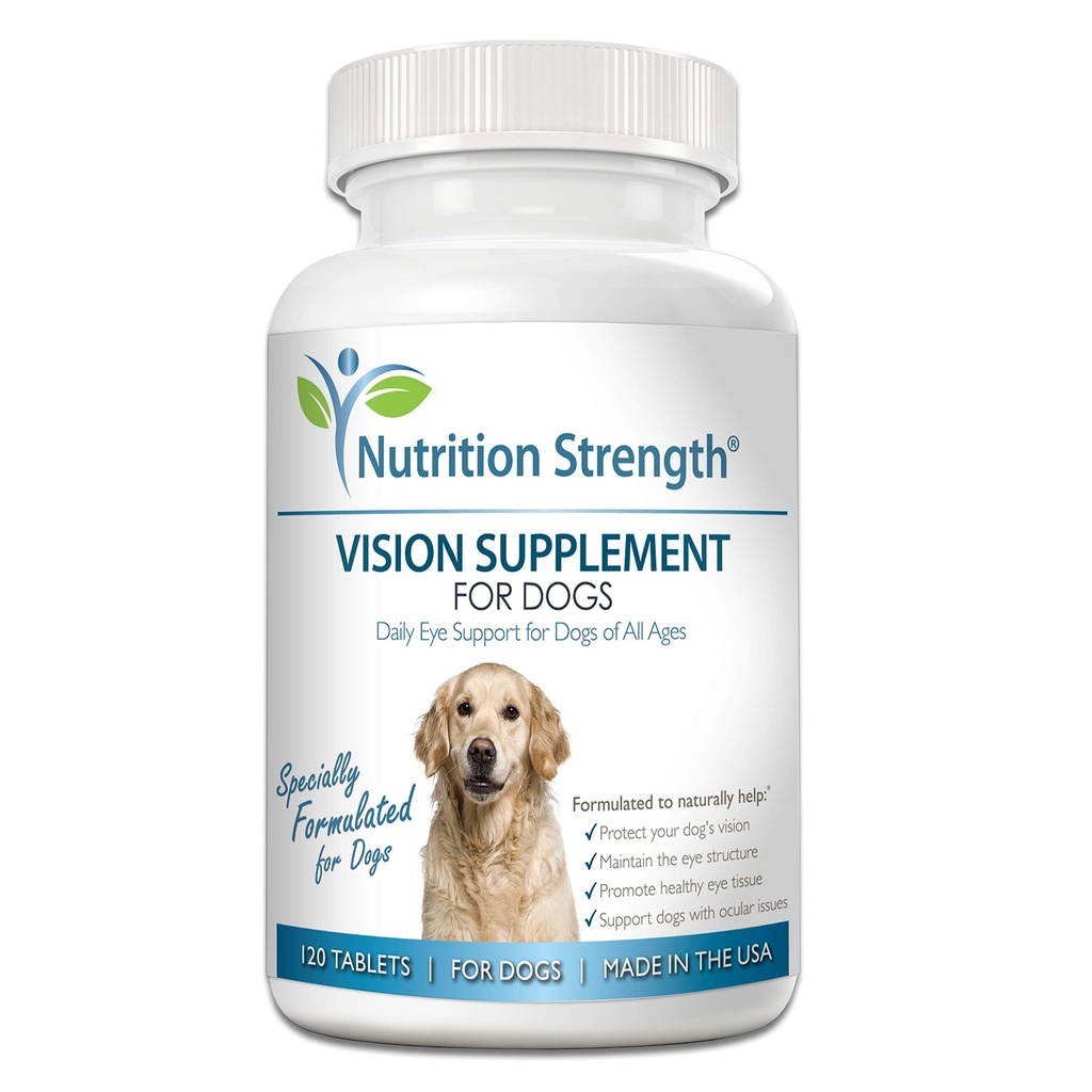 Cuidados Oculares para Cães Suplemento de Visão Diária com Lutein, Zeaxantina, Astaxantina, CoQ10, Antioxidantes Bilberry, Vitamina C, Vitamina E Suporte para Problemas Oculares Dog, 120 Comprimidos Mastigáveis