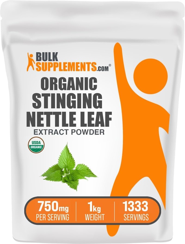BulkSupplements.com Extrato orgânico de nettle do Stinging em pó - Extrato de folha de garrafa, Suplemento de ervas - Vegan & Gluten Grátis, 750mg por serviço, 1kg (2,2 lbs) (Pacote de 1)