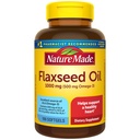 Natureza Made Flaxseed Oil 1000 mg, Peixe grátis Omega 3 Suplemento, Suplemento dietético para apoio à saúde do coração, 100 Softgels, 100 dias de fornecimento
