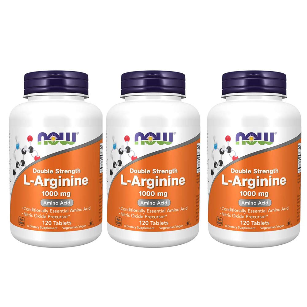 Agora Alimentos L-Arginina 1000mg, 120 comprimidos (Pacote de 3)