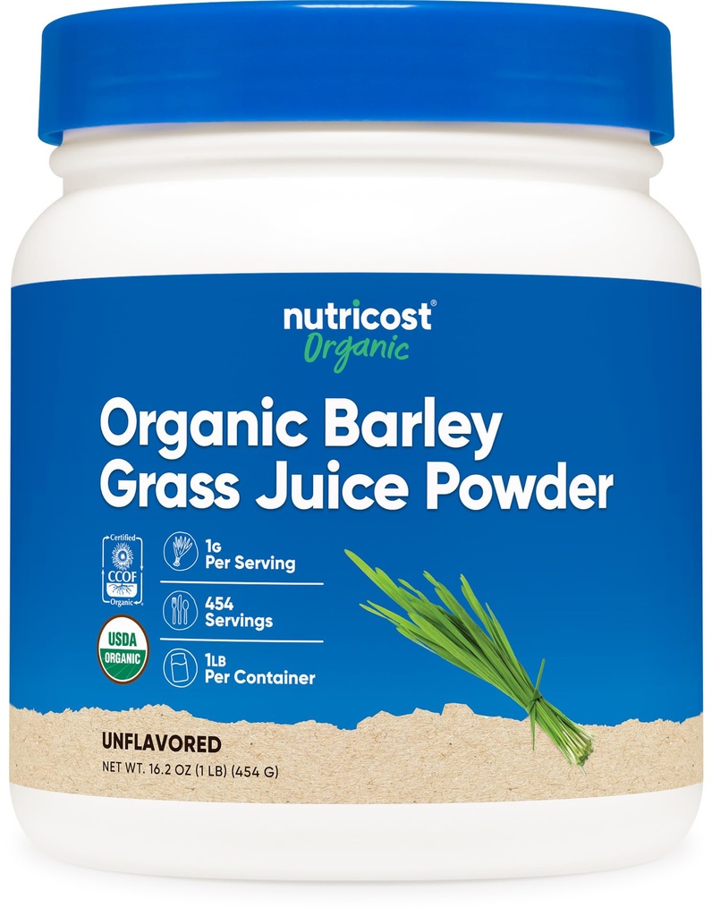 Juice de grama de cevada orgânica de nutricosto (1 LB) (desfolhado)