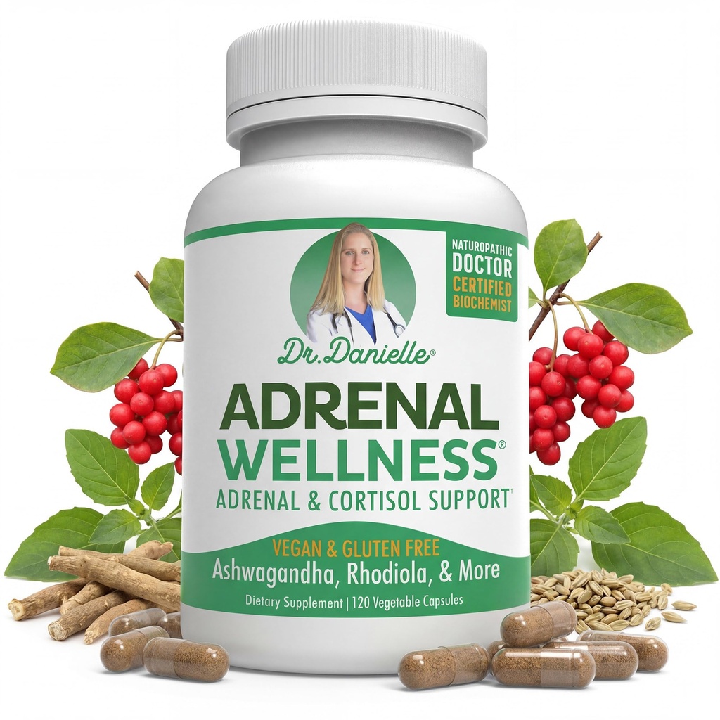 Bem-Estar Adrenal Ashwagandha & Mais - Mente Orgânica, Suporte Corporal pelo Dr. Danielle, 120 Cápsulas