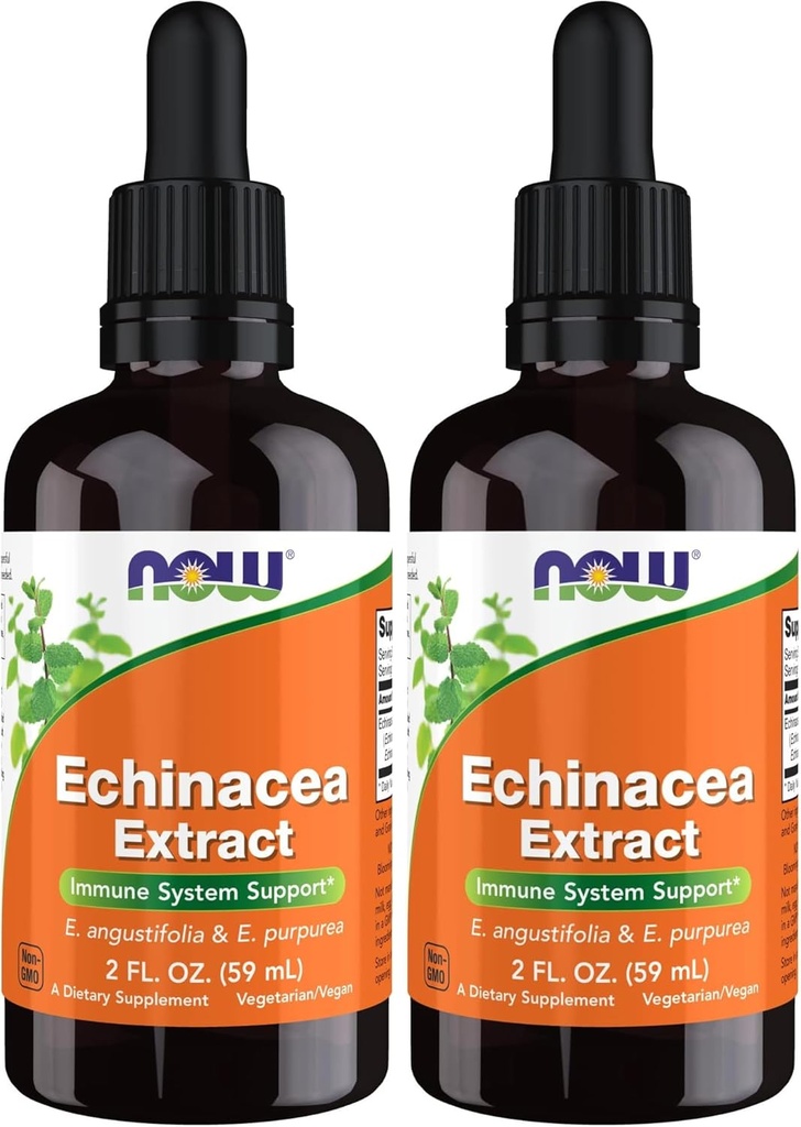 Now Supplements, Echinacea Extract Liquid with Dropper, Imune System Support*, 2-Ounce (Pacote de 2)