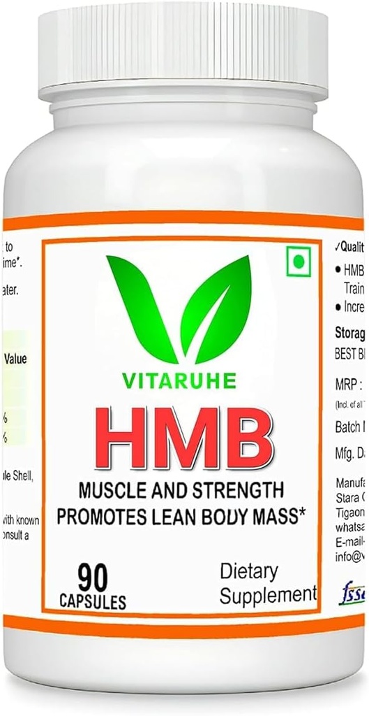 Genéricos Senta HMB Supplement 1000mg. Suporta Crescimento Músculo, Retenção e Lean Muscle Mass □ Recuperação de exercício rápido para Bodybuilding 90 Cápsulas