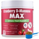 Cranberry D Mannose MAX- Dog Urinary Tract (UT) Saúde, bexiga e rim Suporte Suplemento - ITU Controle de bexiga para cães-grânulos (90 doses)